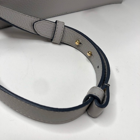 Rare Meli Melo Thela Prep Spex Pebbled Leather Light Stone Grey Shoulder Purse - Picture 14 of 16